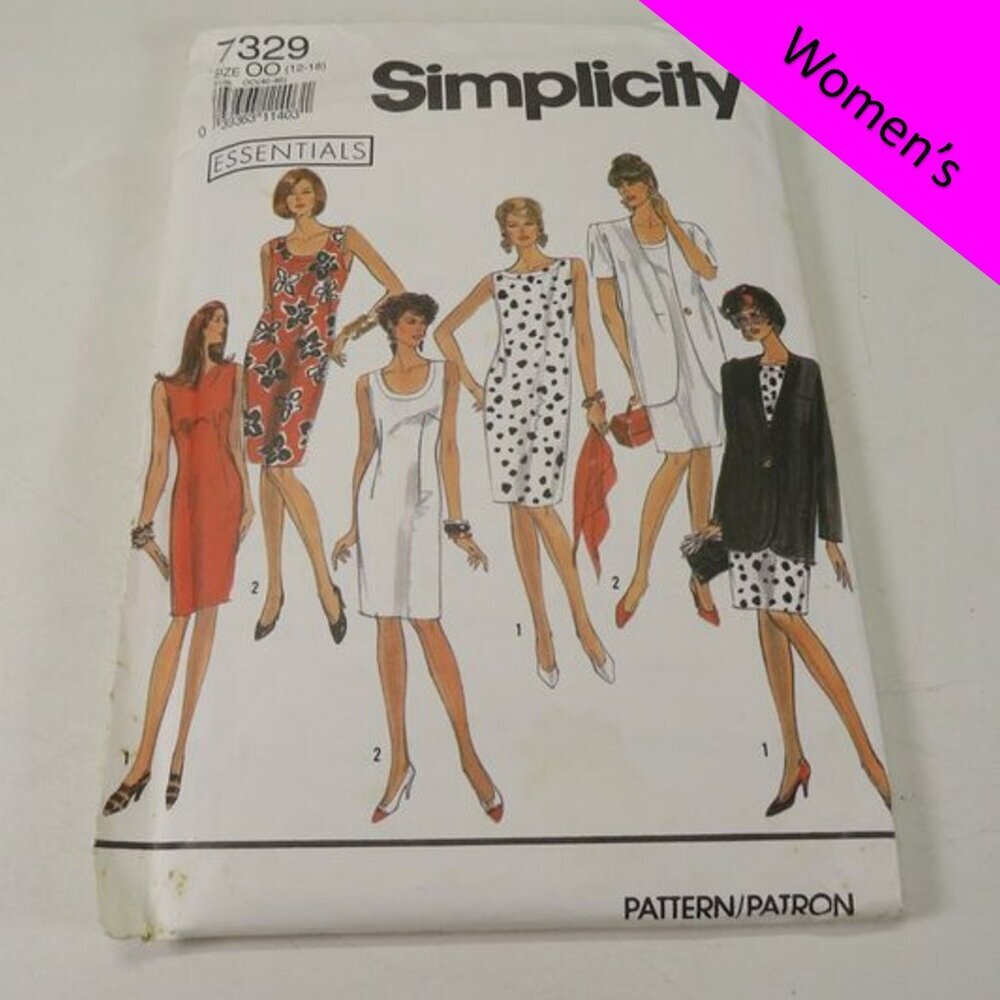 Simplicity 7329 Sewing Pattern Dress & Jacket size 12-18 UNCUT